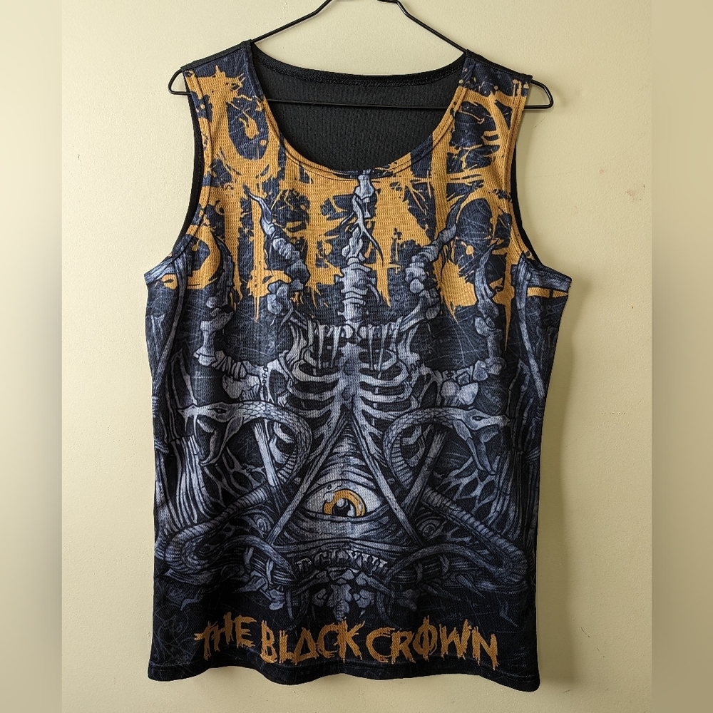 Graphic Tank Top - Black and Mustard